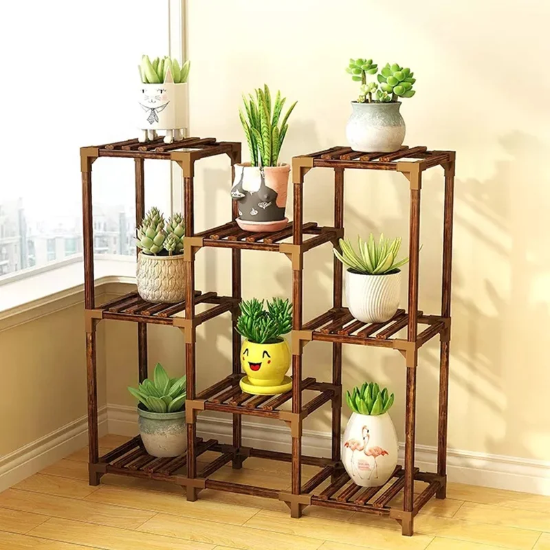 

Bamboo Wooden Plant Flower Display Stand Wood Pot Shelf Storage Rack