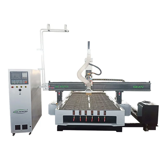 Changer Auto Tool Atc 1325 Cnc Router 4 Axis 3D Máquina de escultura em madeira com rotativo