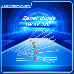 100pcs 1W  DO-41 Zener diode 3V 3V3 3V6 3V9 4V7 5V1 5V6 6V2 6V8 7V5 8V2 9V1 10V 11V 12V 13V 15V 16V 18V 20V 28V 1N4733A  1N4740A