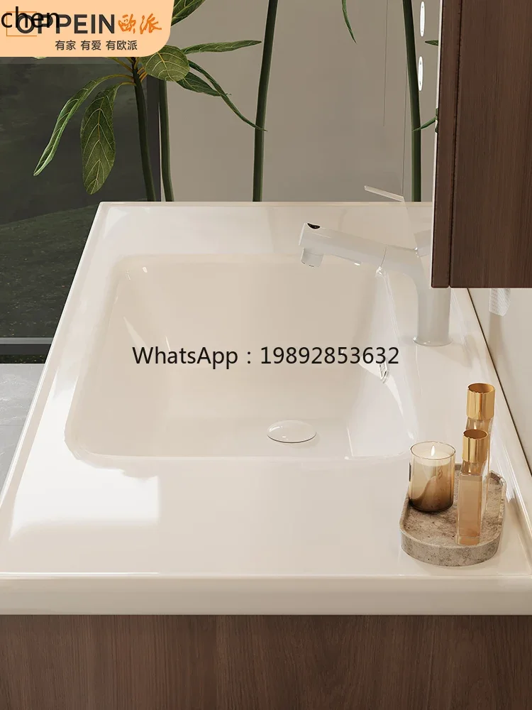 LYY السيراميك المتكاملة حوض الحمام مجلس الوزراء مزيج الحمام الجوز مغسلة مغسلة خزانة الحمام #5