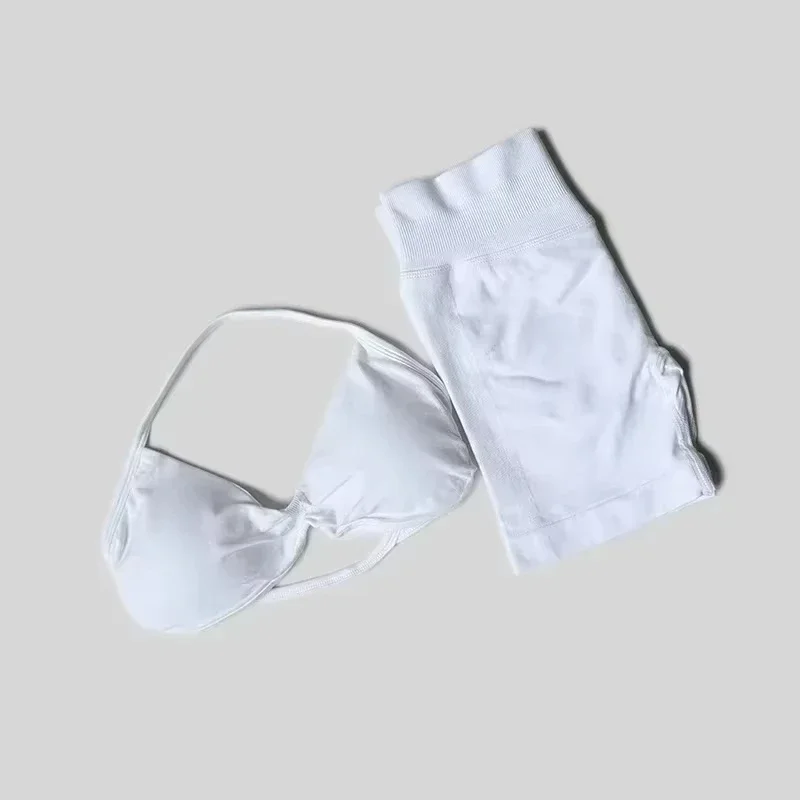 

High Quality Yoga Gym Set 2-piece Women's Lace-Up Yoga Bra Top Workout Scratch Shorts Sportswear Fitness Wear Seamless Yoga Set