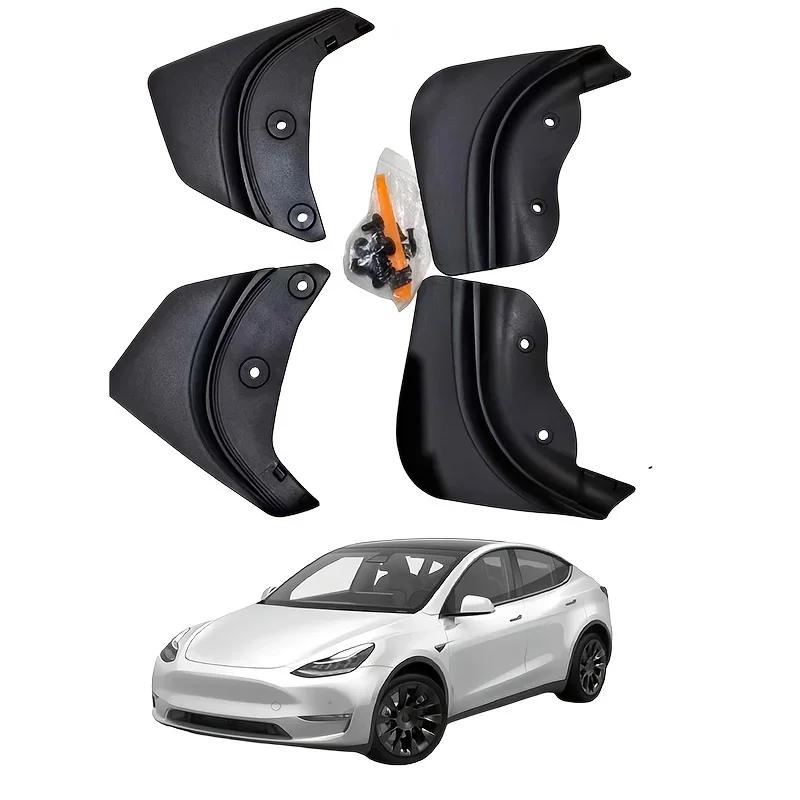15Pcs Mud Flaps for Tesla Model Y 2020-2024 No-Drill Splash Guards Heavy Duty Front Rear Fender Guards with Rivets Tool