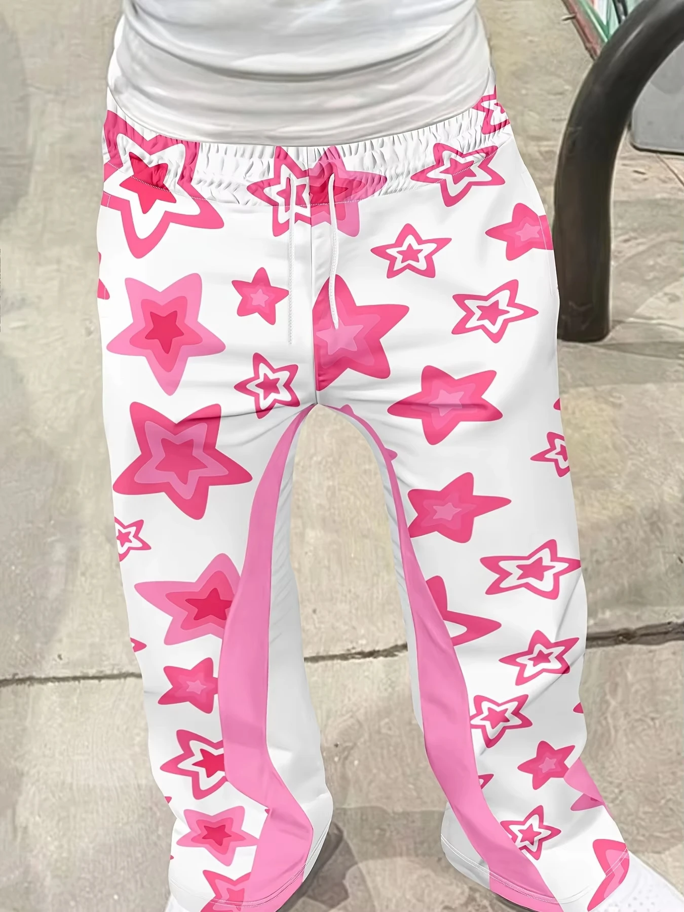 Men Women Unisex 3D Colorful Star Printed Quick Dry Hip Hop Trousers, Y2K Street Sport Pants, Loose Straight Jogger Pants