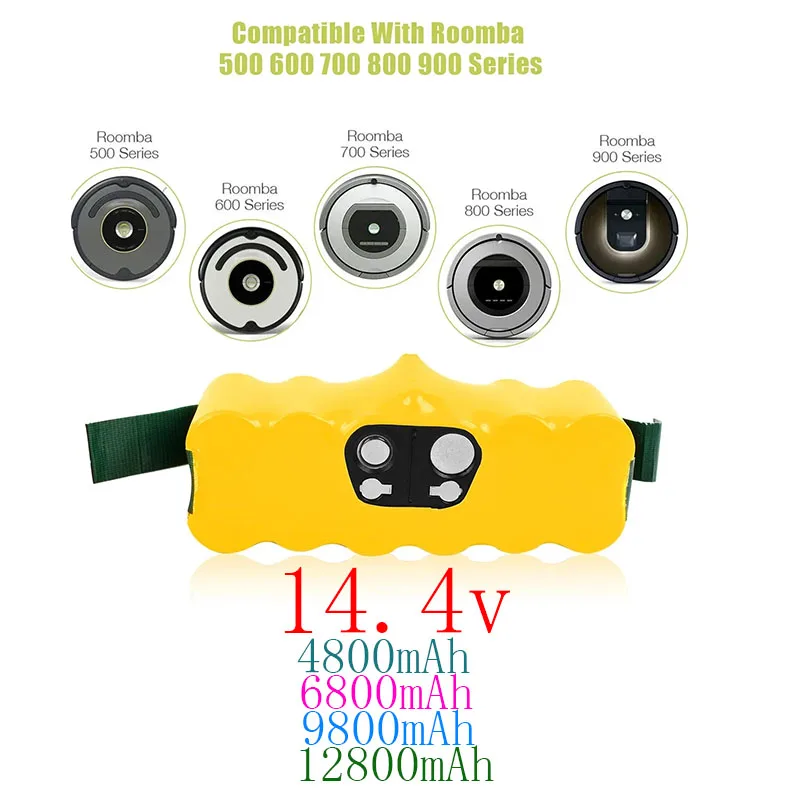 Оригинальный аккумулятор Roomba для пылесоса 14,4 В iRobot Roomba 500, 600, 700, 900, 650, 780, 800 Литий-ионный аккумулятор