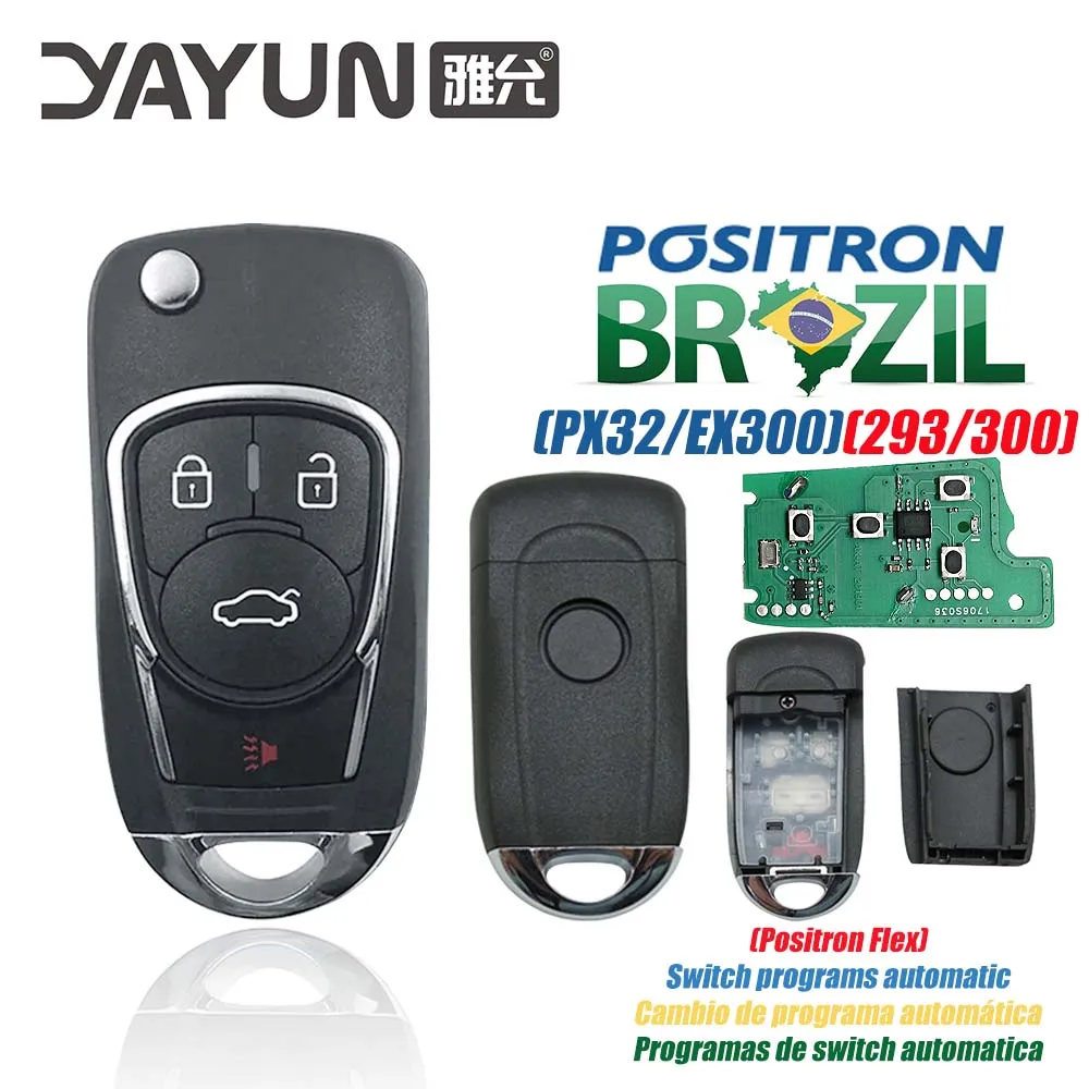 YAYUN AKBPCP112AT PX32/EX300 Burglar Alarm 3+1 Button Control With Battery Clip For Brazil Positron Flex