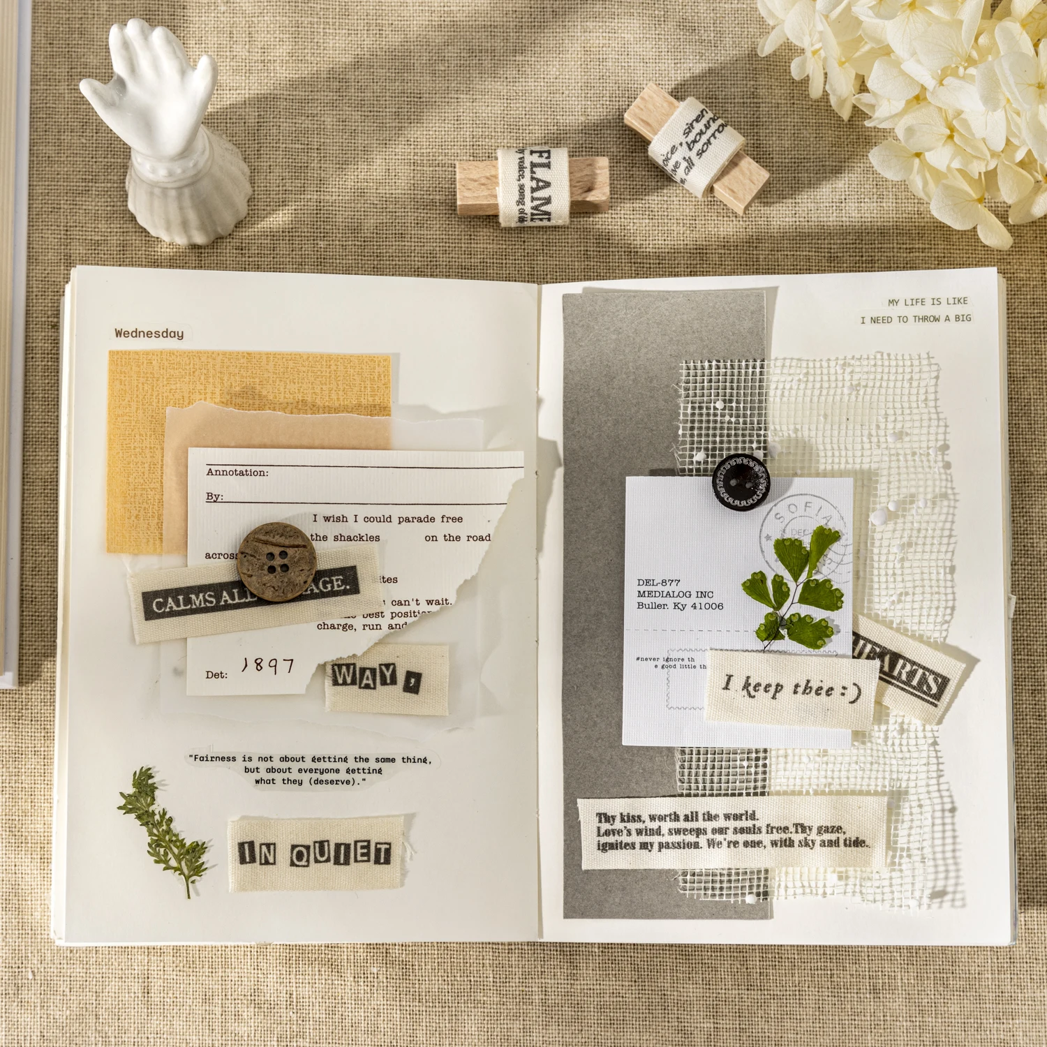 Monologue in Poem Series Vintage English Text Landscape Material Creative DIY Junk Journal Collage Scrapbooking Stationery