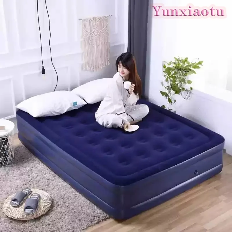 Triple Layer Thickened Raised Double Inflatable Air Mattress for Camping Tent Foldable Portable Home Outdoor Use