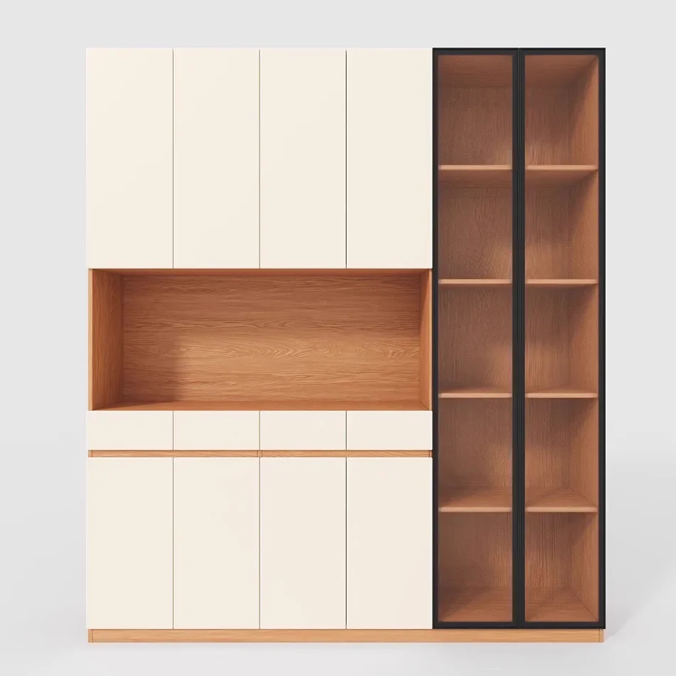 Gabinetes de buffet de despensa de madera para el hogar Gabinetes de cocina altos independientes con almacenamiento