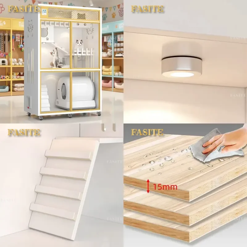 For Custom Multi Layer Luxury Wooden Cat Villa Indoor Spacious Pet House Furniture Hot Sale Factory Direct