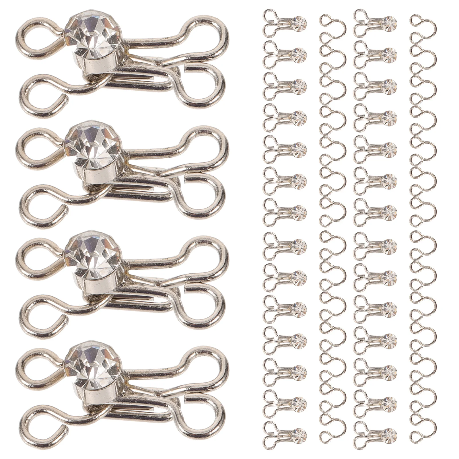 

20pcs Closure Hooks Metal Shirt Buttons Bra Cheongsam Skirt Pants Fasteners Clothing Accessories Sewing Supplies