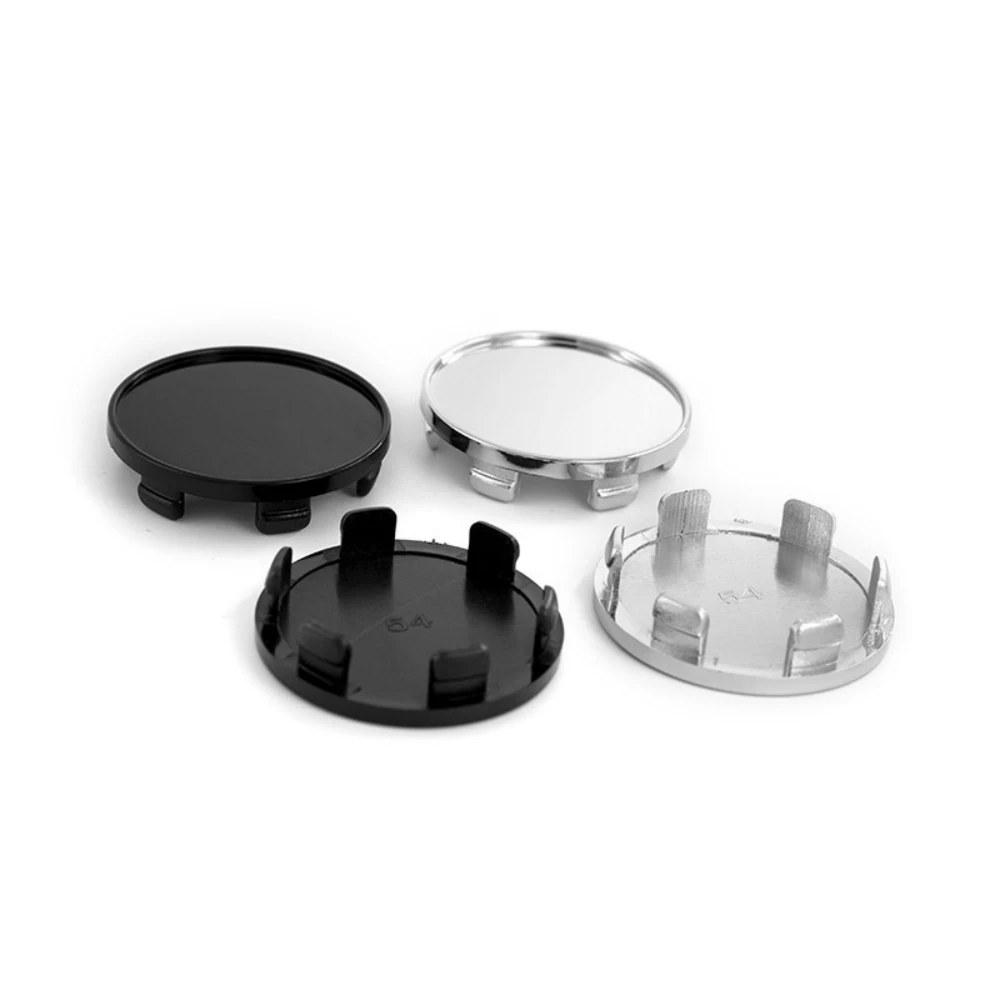 4pcs ABS 54mm Black/Silver Car Wheel Center Caps Fit for 50mm Emblem Badge Logo Sticker Rim Hubcap Cover Car Styling Accessories