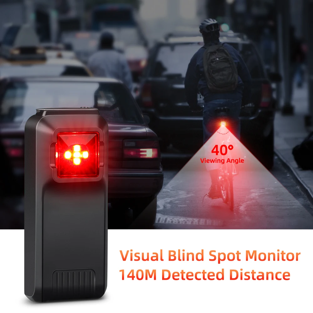 Bicycle Taillights, Bicycle Accessories With Radar Function, Waterproof, 1800mAh, 40 Degree Blind Spot Detection