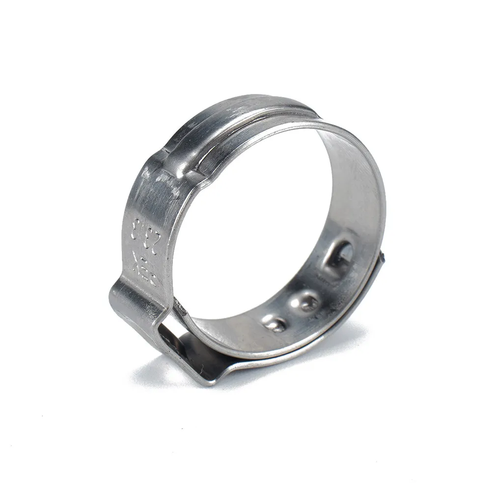 10Pcs Stainless Steel Single Ear Hose Clamps Water Hose Clips Heavy Duty Drive Fasteners for Pipe Cable Tube Securing Automotive