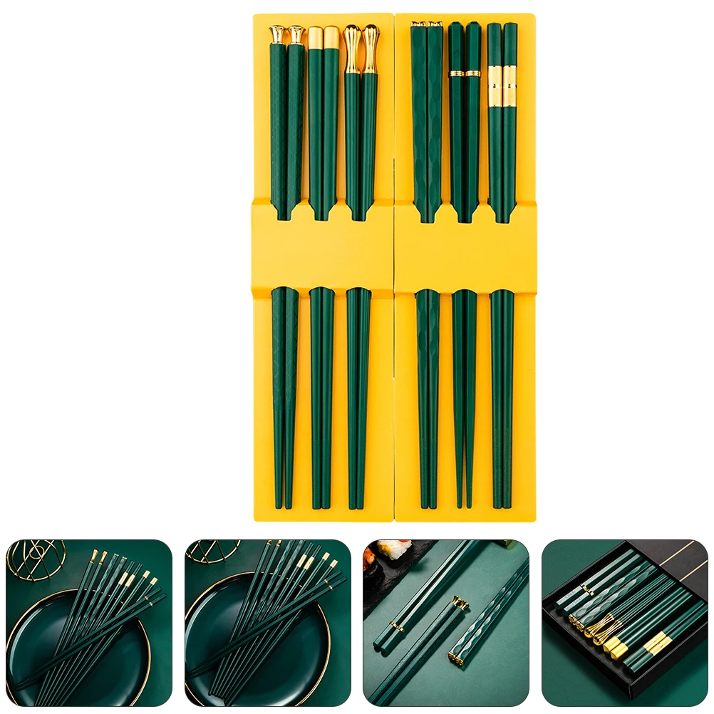 

6 Pairs Glass Fiber Chopsticks Reusable Easy Clean Suitable Family Travel Camping Festival Strong Dense Health Eating