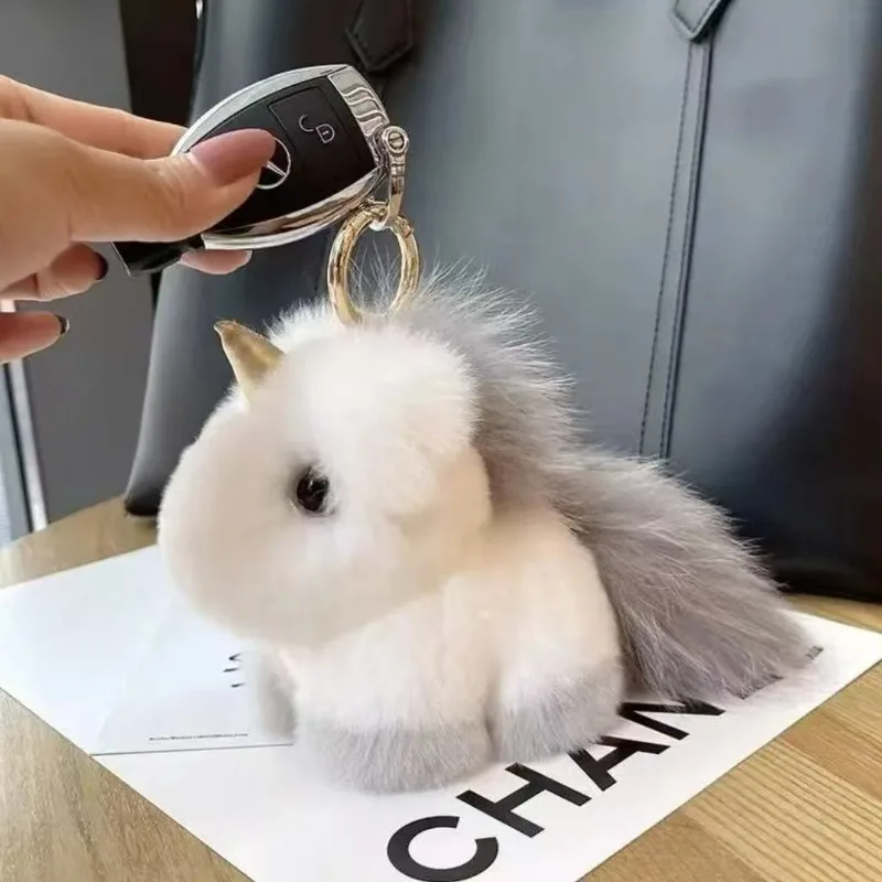 

Cute dopamine unicorn imitation mink hair bag pendant fur doll gift pendant Joker boy and girl gift birthday gift.