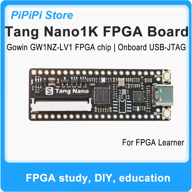 Sipeed Lichee Tang Nano1K FPGA Development Board GW1NZ-LV1 1152 LUT4 USB-C JTAG Programmable Breadboard Friendly for Beginners