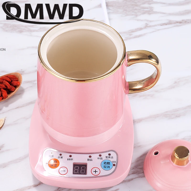 Mini Electric Thermal Kettle Ceramic Water Heating Cup Slow Cooker Health Pot Noodles Porridge Stew Baby Food Cooker Teapot 110V