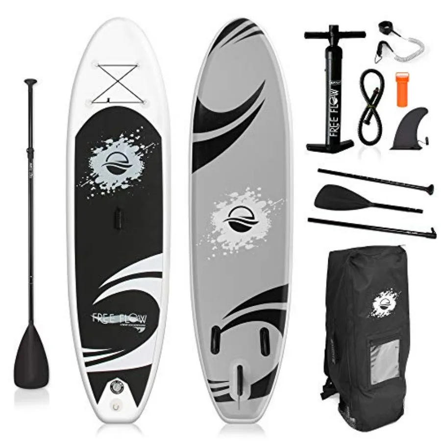 

Inflatable Stand Up Paddle Board for outdoor water sports, PVC/nylon composite material, blue-gray color, ultra-stable wide des