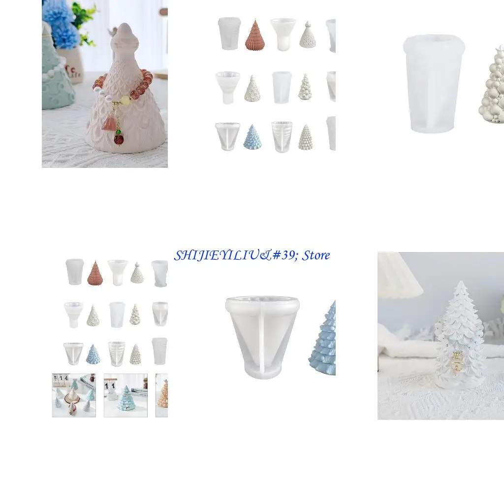 E21F Jewelry Holder Silicone Molds Christmas Tree Casting Mould for DIY Crafts