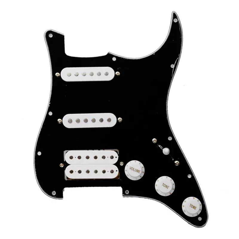 Multi Colour Electric Guitar Pickguard and White SSH Loaded Prewired scratchplate Assembly with White Pickup