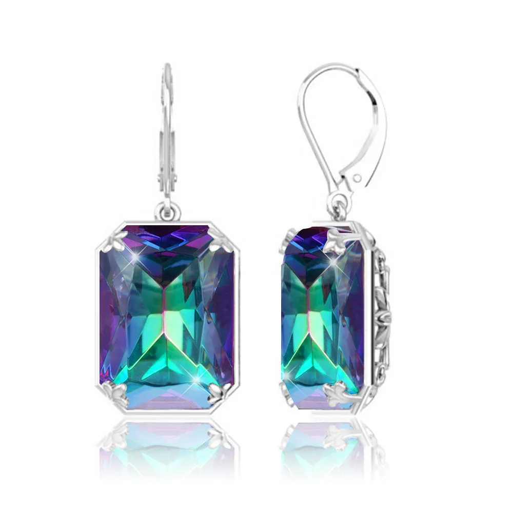 Szjinao Gelbgold Citrin Tropfen Ohrringe für Frauen mit 13*18mm Stein Großer Luxus Schmuck Geschenk zum Geburtstag Hohe Qualität Verkauf