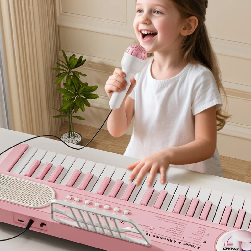 Musical Instrument Fagot - คีย์บอร์ดอิเล็กทรอนิกส์สำหรับเด็ก 37 คีย์พร้อมไมโครโฟนมอนเตสซอรี่ของเล่นเปียโนดนตรีเพื่อการศึกษาเครื่องดนตรีอเนกประสงค์สำหรับเด็กวัยหัดเดิน