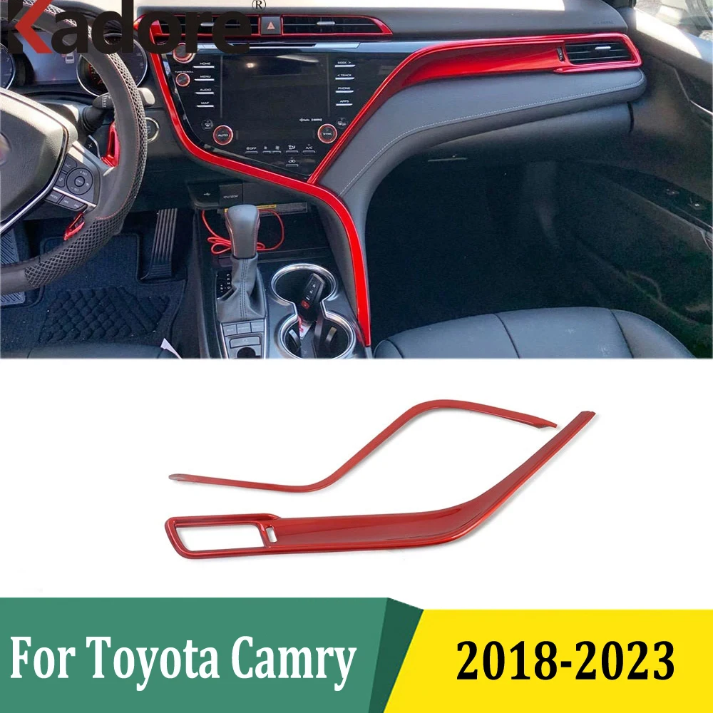 

Для Toyota Camry 70 2018-2020 2021 2022 2023 углеродное волокно, литая полоса центральной консоли, накладка, Стайлинг, аксессуары для интерьера