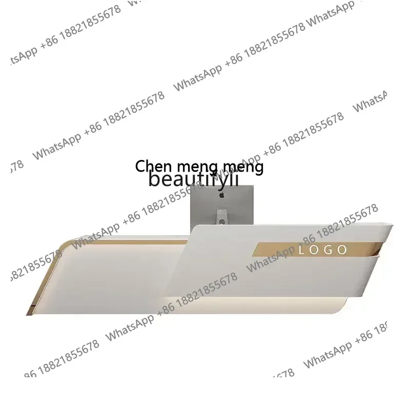 New arrive Beauty salon front desk reception desk clothing store custom creative stainless steel bar checkout page store small c