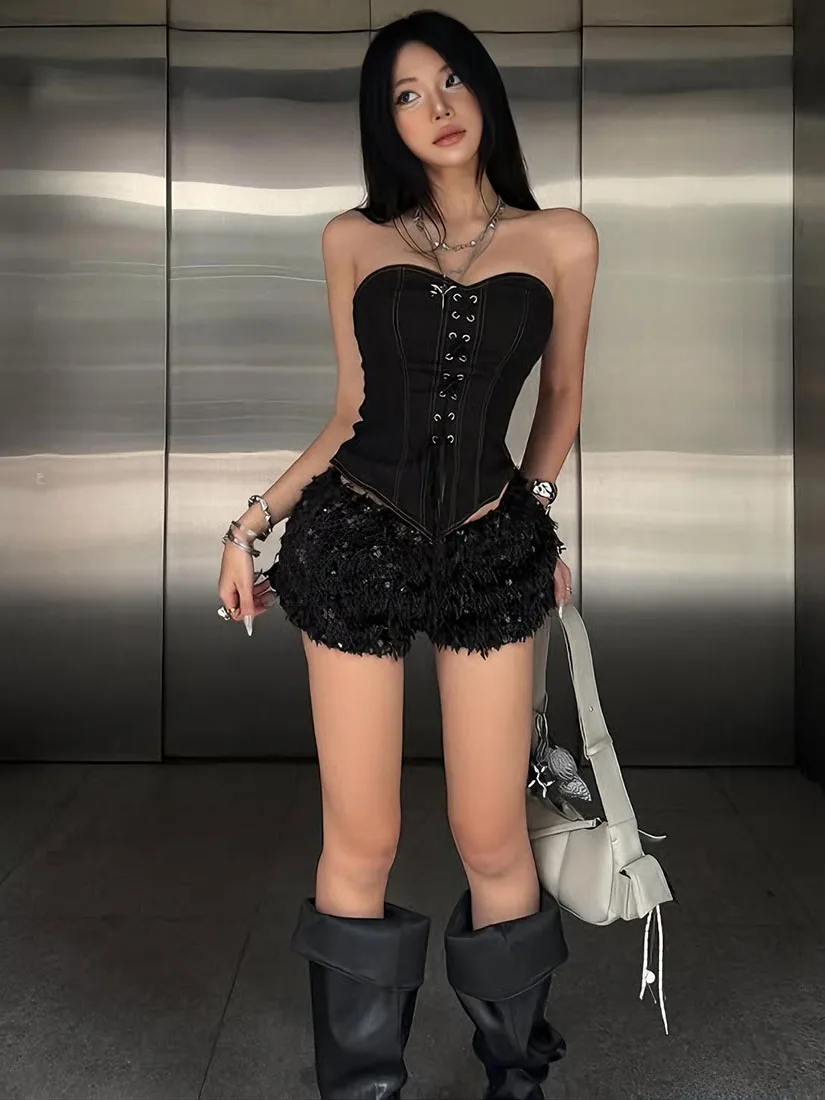 

Сладкий и пряный легкий субкультурный галстук, дизайн, топ-труба, жилет, женский утягивающий универсальный модный топ для сексуальных девушек, ort Sle