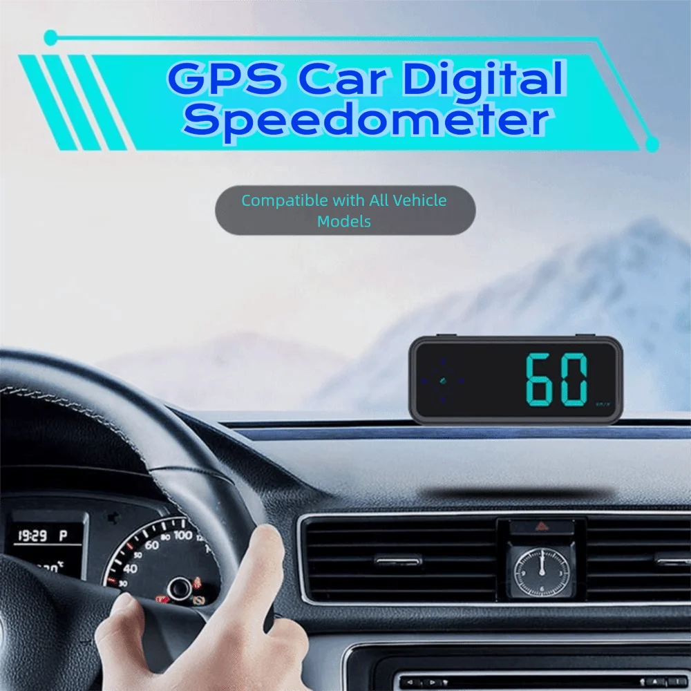 7 ألوان تبديل GPS سيارة عداد السرعة الرقمي ساعة رقمية التوصيل والتشغيل HUD سيارة رئيس يصل العرض العالمي مع KMH MPH Dispaly