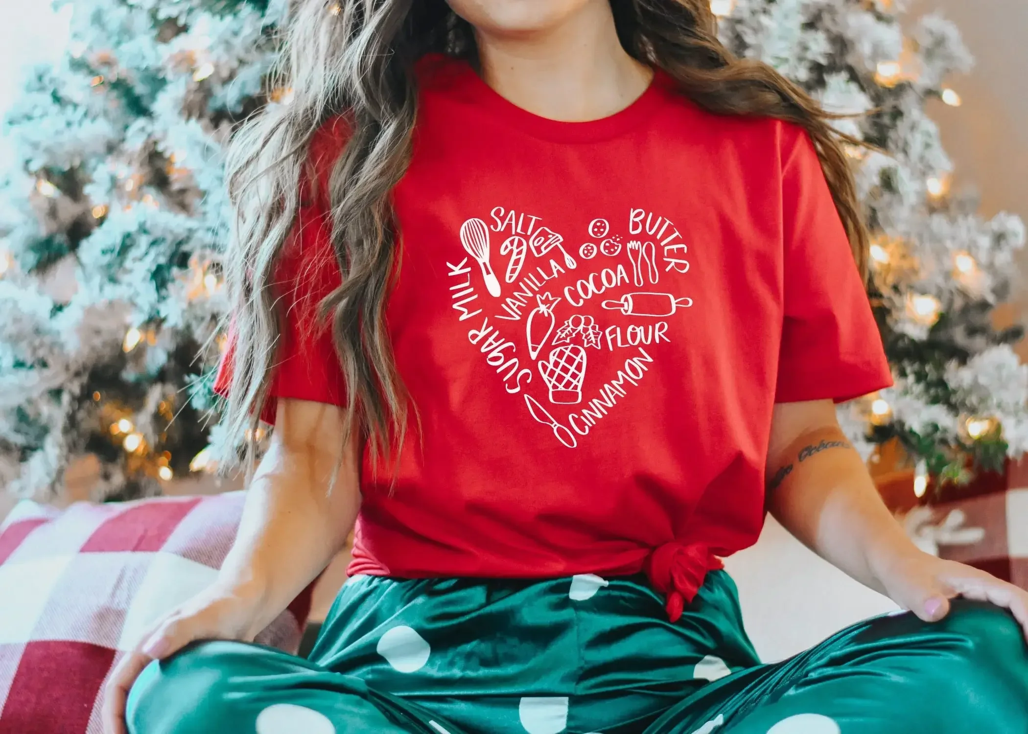 Bakery Heart T Shirt Baking Lover Christmas For Pastry Chef Vanilla Sugar Milk Flour