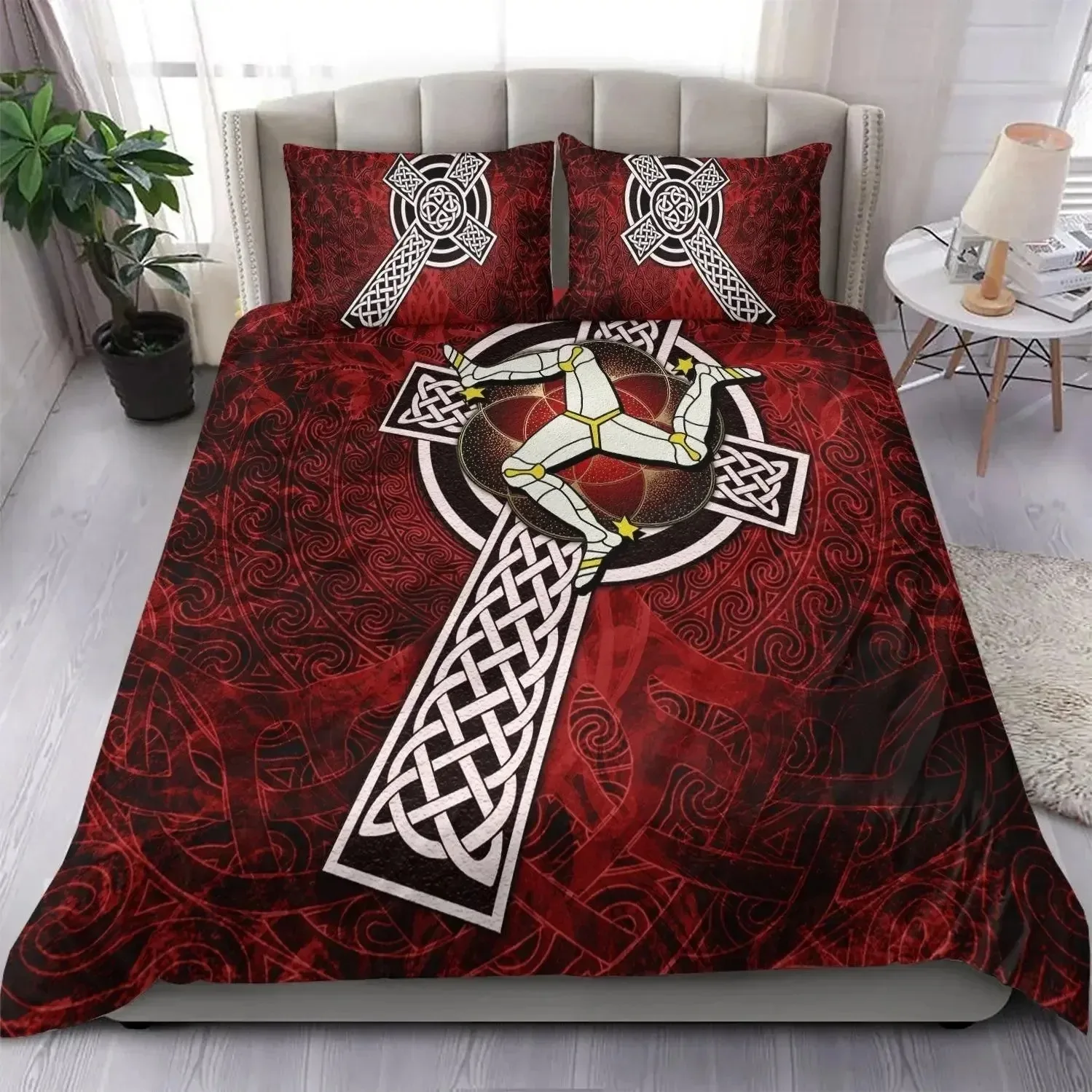 Viking Dragon & Claddagh Cross Celtic Bedding Set Bedroom Soft Modern Bedspreads Comefortable Duvet Cover Quilt Cover Pillowcase