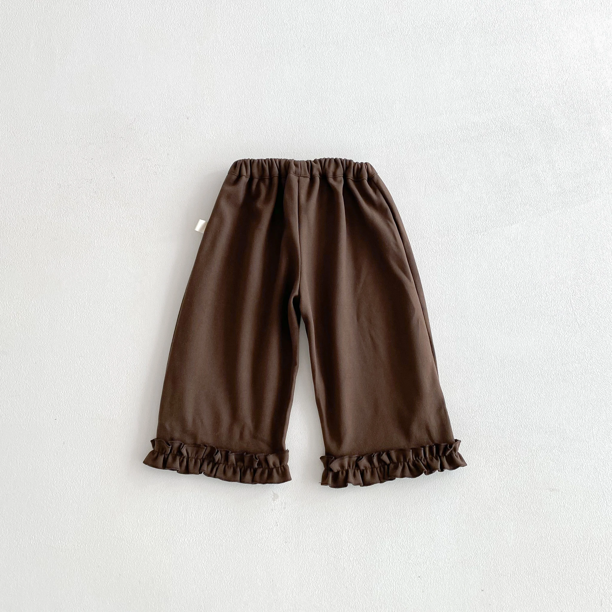 Frühlings- und Herbst-Freizeithosen für Mädchen, süße und einfarbige Hosen mit weitem Bein und Spitze für Babys