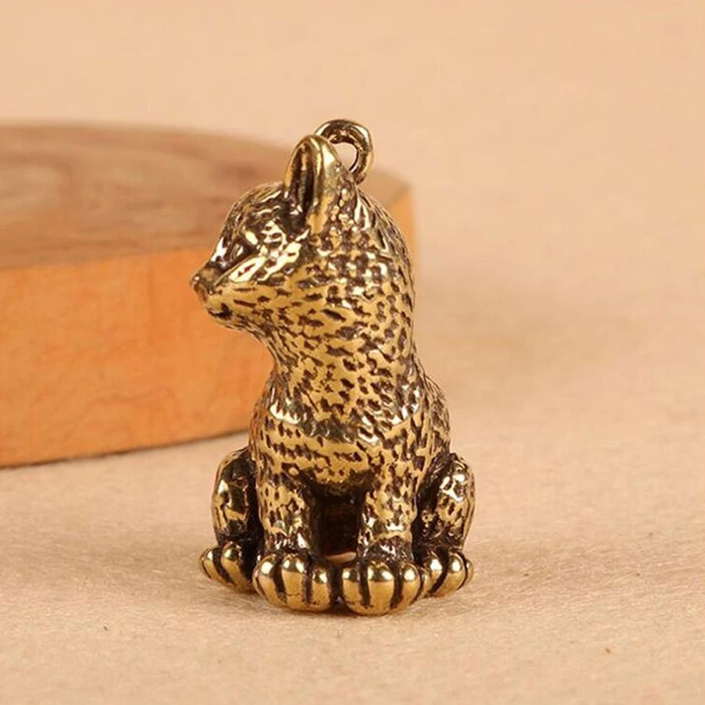 

4Pcs Brass Cat Shaped Pendants Lovely Kitten Charms DIY Keychain Hanging Decor Cat Charms for Jewelry Making Brass Pendants