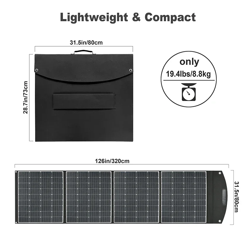 400W Painéis Solares Costos Pemanas Air Painel Solar Uso Doméstico Painéis Solares Dobráveis 400 Watts