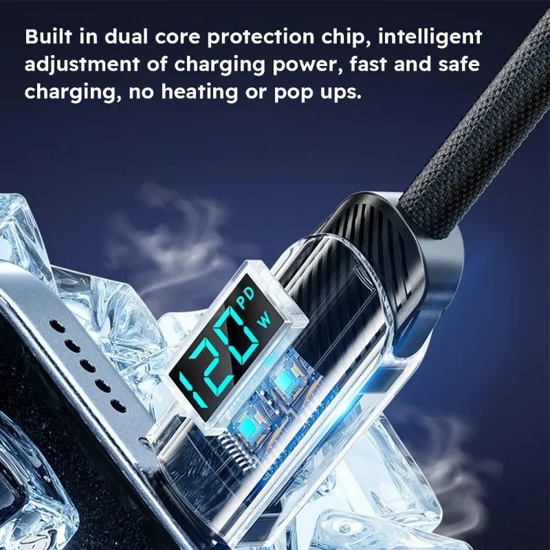 

Цифровой USB-кабель PD мощностью 100 Вт для iPhone 15 Pro Max, USB-C кабель для быстрой зарядки и передачи данных для Samsung, Xiaomi, кабели для быстрой зарядки