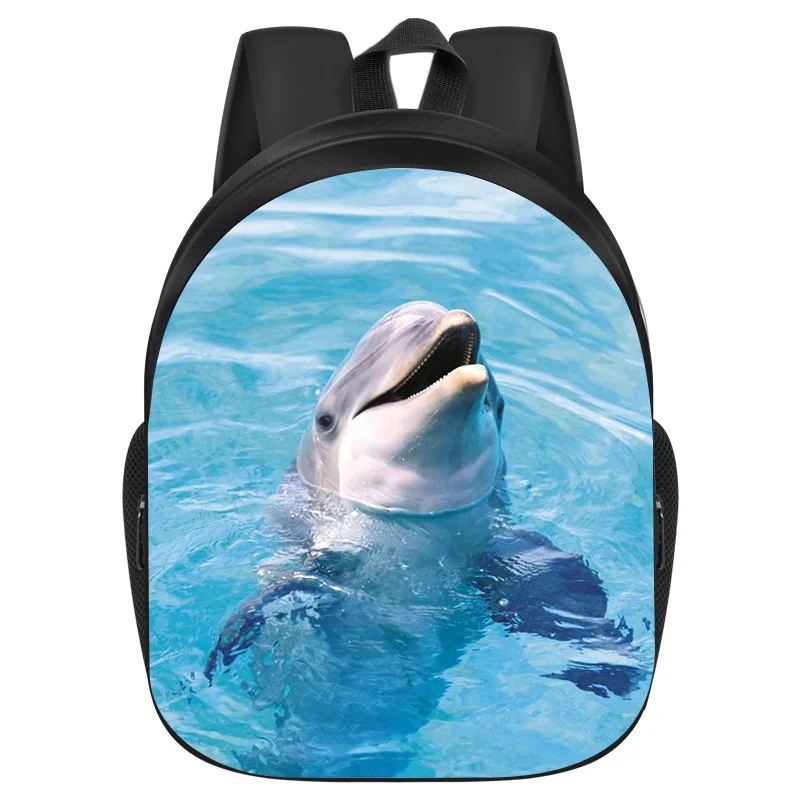 Cartoon Youthful Animal Dolphin Student School Bags Notebook Backpacks 3D Printed Oxford Waterproof Boys/Girls Travel Bags