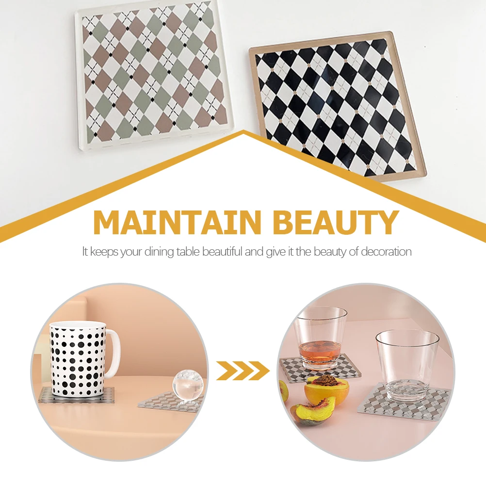 

Pink Coasters Anti-scald Heat Insulation Pad Household Placemat Beer Decorative Dining Table Accessories Tableware Black
