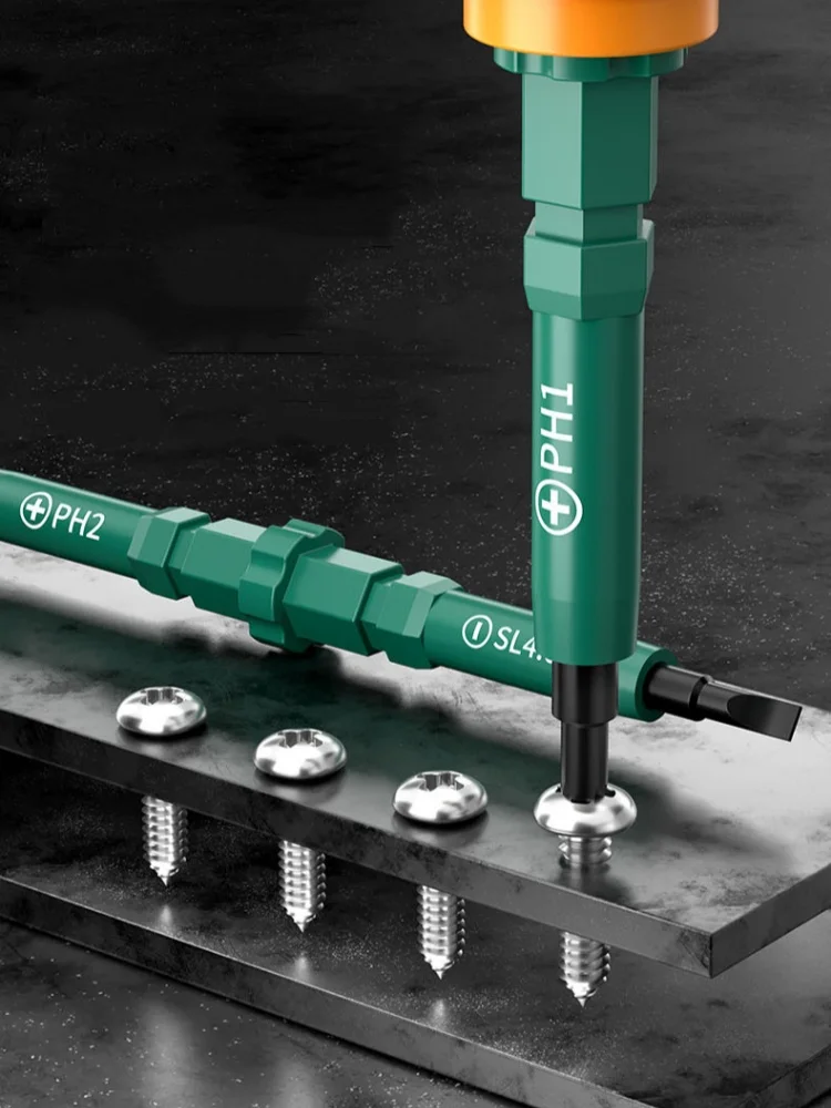 JUSTINLAU 18-in-1 Elektriker-Schraubendreher-Set mit Phillips- und Schlitzbits, stark magnetischen Spitzen und hochfesten Reparatur-Handwerkzeugen – Detail 8