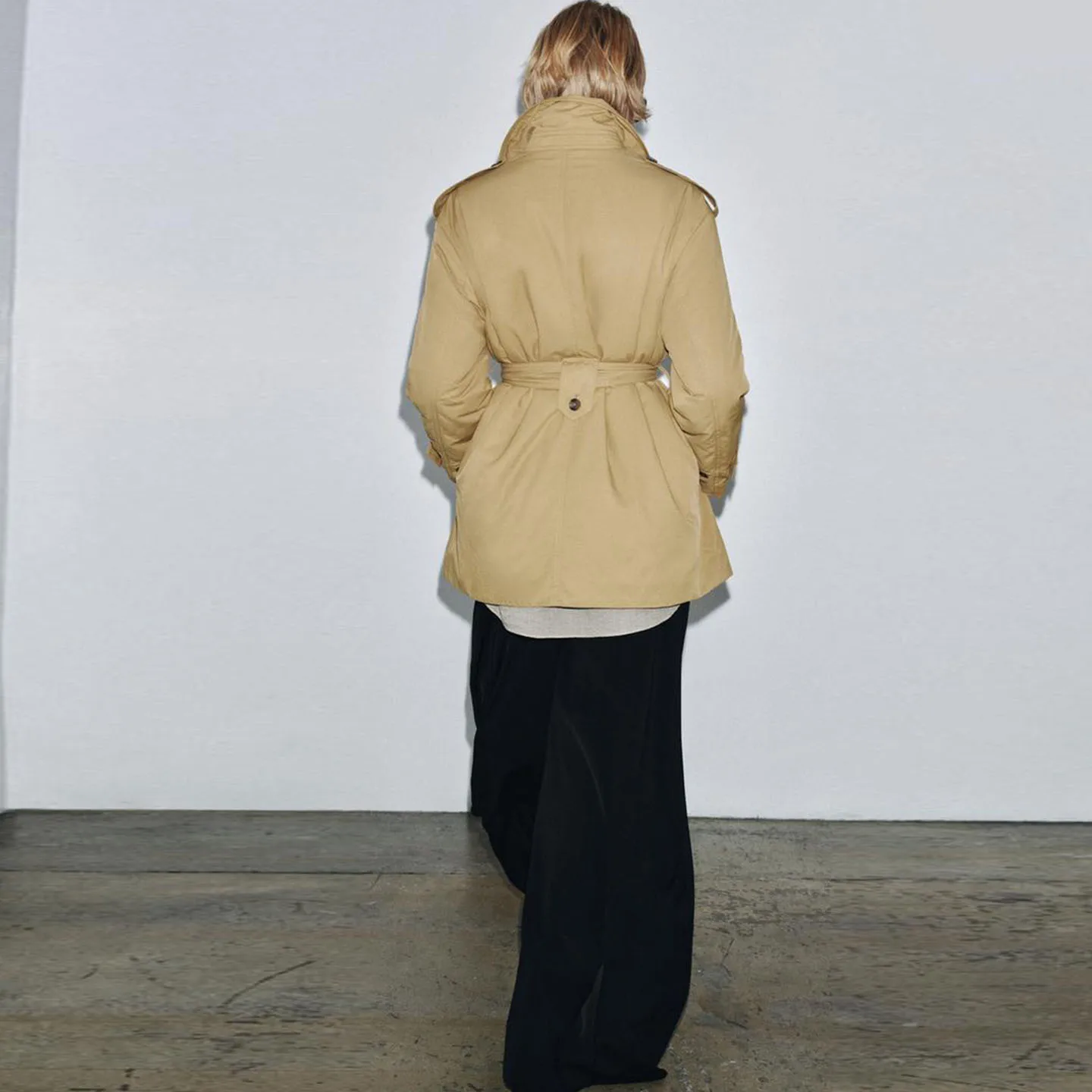 Z Women's Faionable Sweet Loose Stitched Waistcoat Windbreaker 2025 New Sle Commute Straight Tube Long Sve Coat