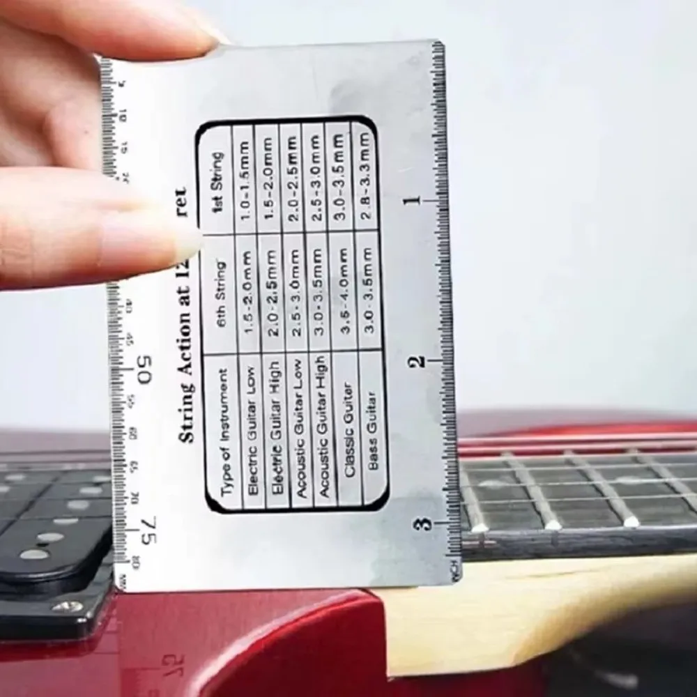 Stainless Steel String Action Gauge Precision Measurement 1PC String Ruler Action Gauge Design Repair Tool Guitar Repair Tool