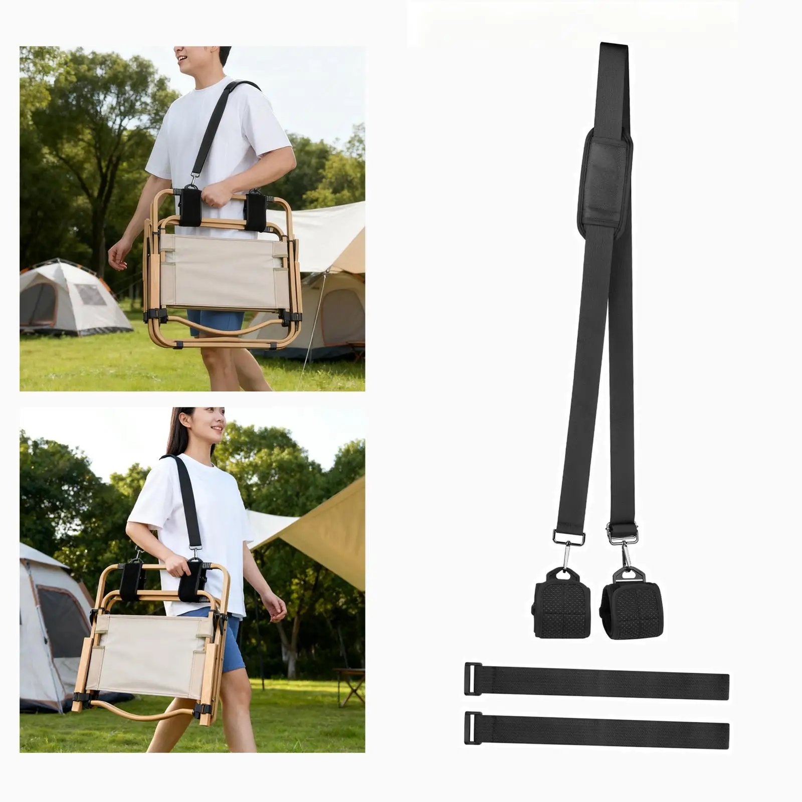 

Carry Strap for Beach Folding Chair with Shoulder Pad for Balance Bike Beach