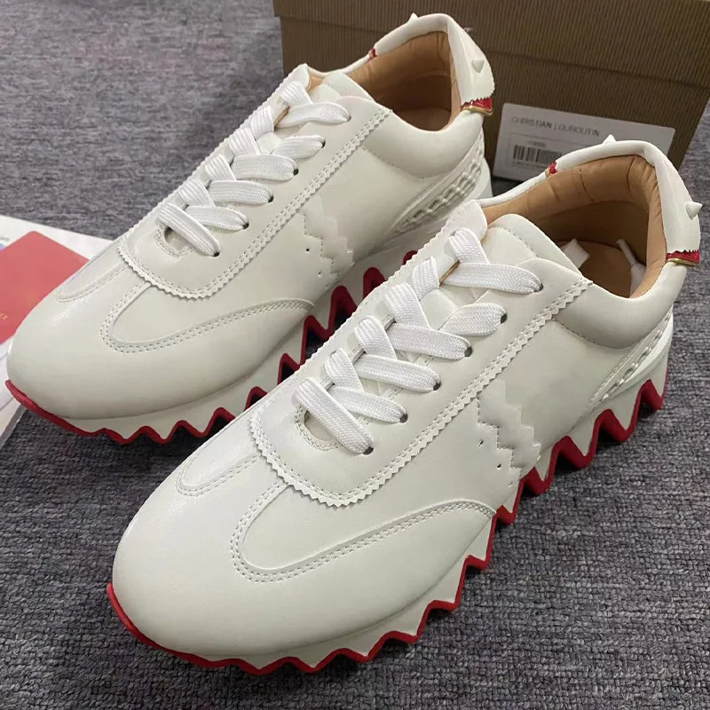 White Rivet Round Head Women Sneakers Outdooor Lace-up Zapatos Mujer Spring Thick Bottom Lady Shoes