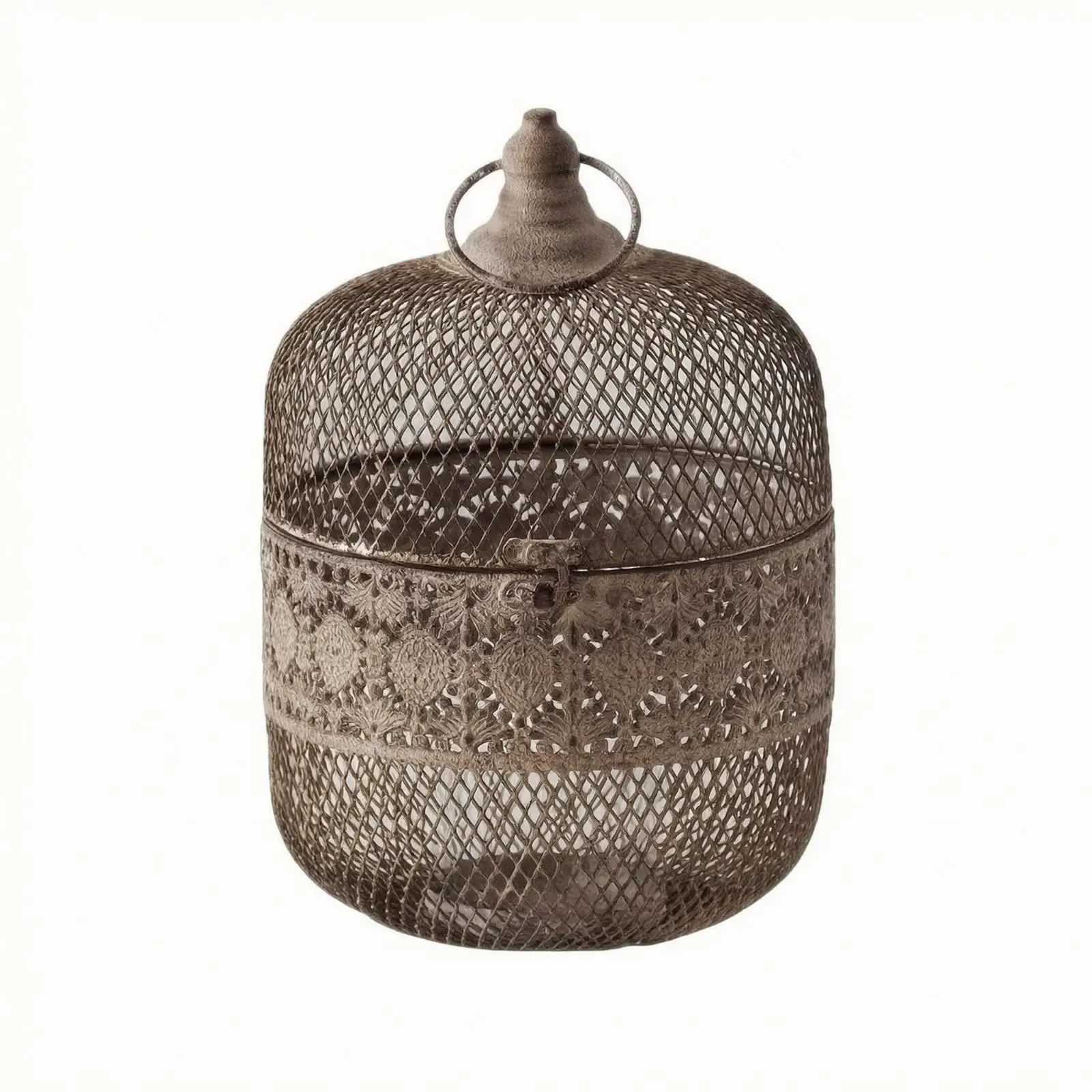 Birdcage Candle Holder Distressed Finish Iron Candle Holder Vintage Style Bird Cage Candlestick for Indoor Display