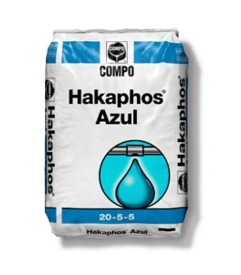 Hakaphos blue fertilizer complex hydrosoluble NPK (S)20-5-5 (40) with Micronutrient Formula recommended for vegetative growth phases and fruit stimulation, citrus, Horticultural