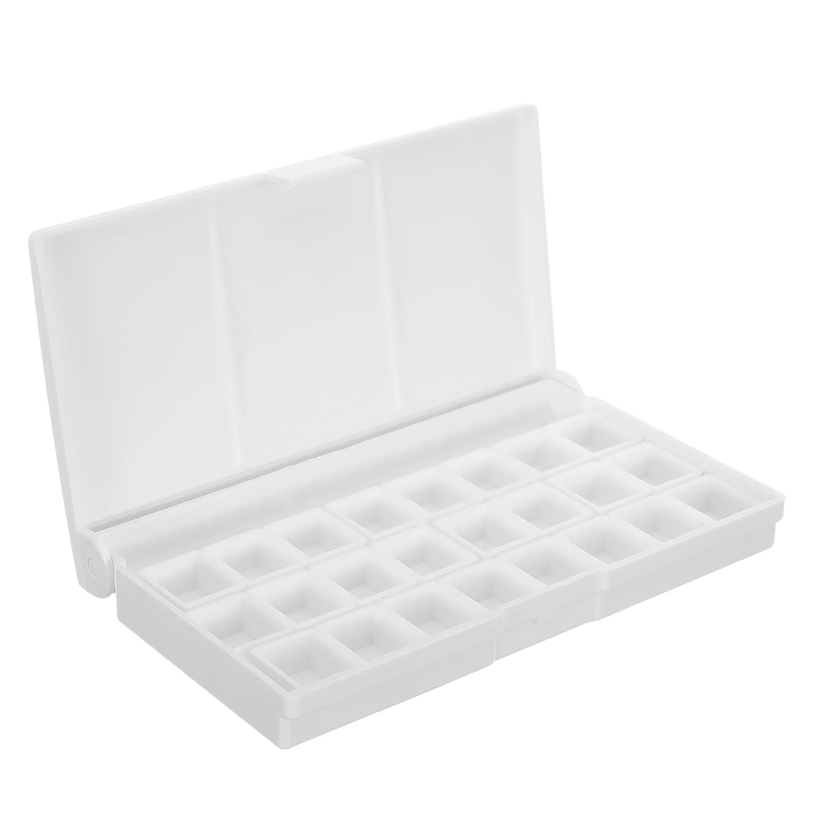 Watercolor Palette Box Portable Plastic 24 Wells Folding Paint Tray with Flip Lid Storage Mixing Tray for Travel Painting