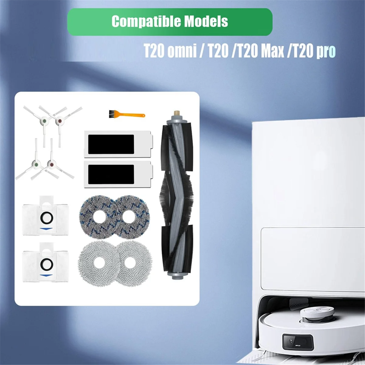 T20 Omni / T20 /T20 Max /T20 Pro, 메인 브러시, Hepa 필터, 먼지 봉투용 FZFZ 진공 청소기 액세서리