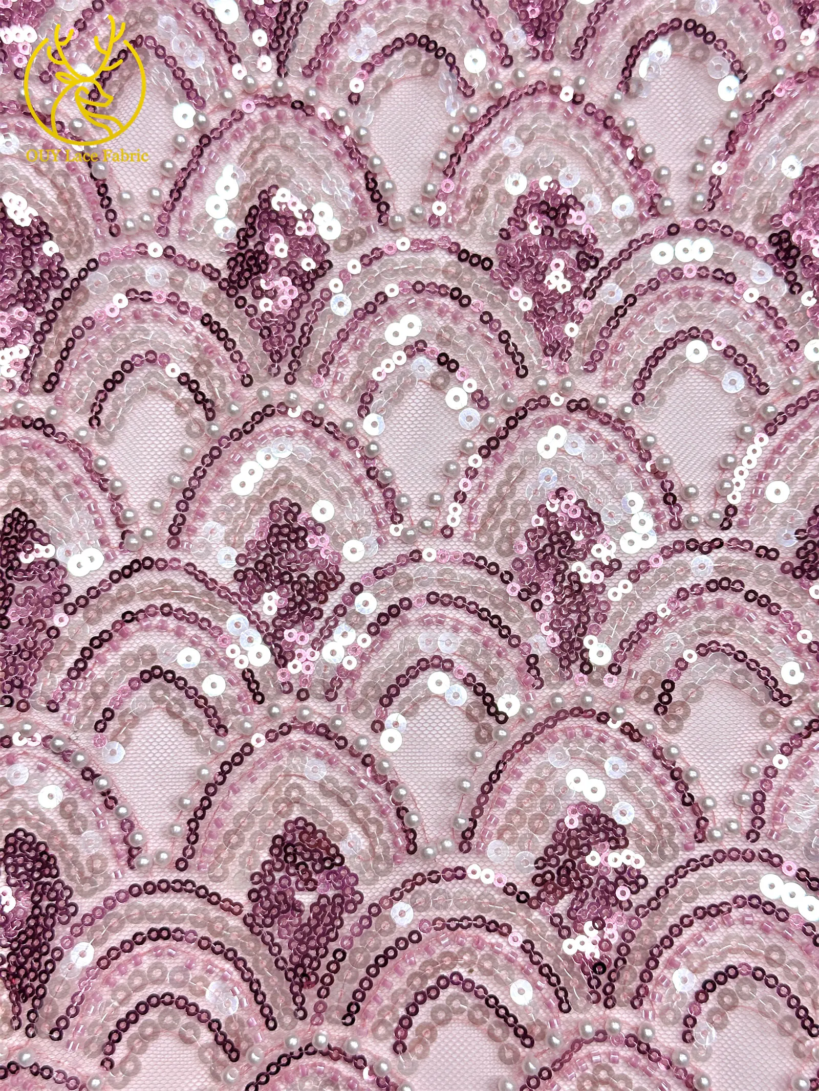 2026 Luxuriöser Afrikanischer Perlen-Spitzenstoff 5 Yards Hochwertiger Nigerianischer Französischer Pailletten-Tüll-Spitzenstoff Ideal für Hochzeiten und Bankette – Detail 12
