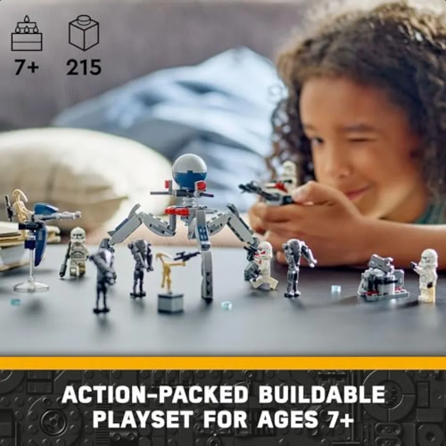Zestaw Battle Pack: Klonowy Trooper, Droid Bojowy, Składany Speeder Bike, TriDroid i Obrończa Brama, Kolekcjonerski Prezent