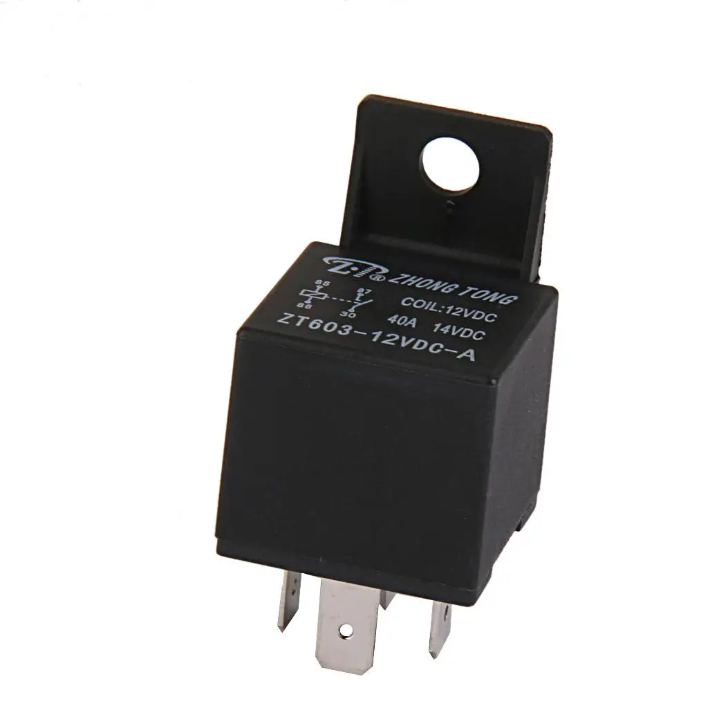 Replacement Automotive DC 12V 40AMP Relay 4 Pin 4P Black ZT603-12V-A-S